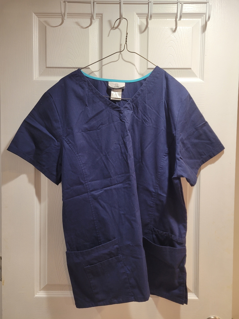 Navy V-Neck Scrub Top